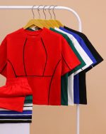 تیشرت شلوارک بگ استایل line cute CFCS - تصویر 5