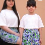 شلوارک ست مادر دختری سه بعدی گل بهاری CFCS