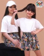 شلوارک ست مادر دختری سه بعدی گل رز باغی CFCS