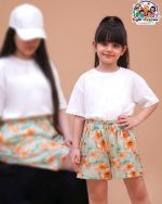 شلوارک ست مادر دختری سه بعدی شکوفه ساکورا CFCS