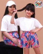 شلوارک ست مادر دختری سه بعدی شاخ و برگ CFCS