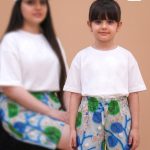 شلوارک ست مادر دختری سه بعدی موج و مرجان CFCS