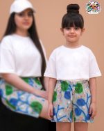 شلوارک ست مادر دختری سه بعدی موج و مرجان CFCS