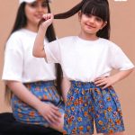 شلوارک ست مادر دختری سه بعدی گل بنفشه CFCS