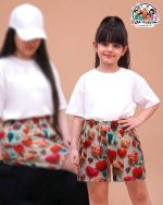 شلوارک ست مادر دختری سه بعدی قلب کاموایی CFCS