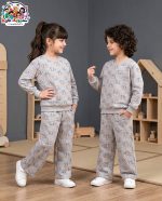 بلوز شلوار ملانژ تمام چاپ موش CFCS